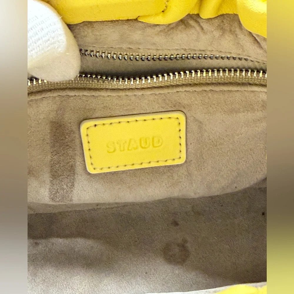 STAUD Bright Yellow Drawstring Shoulder Bag